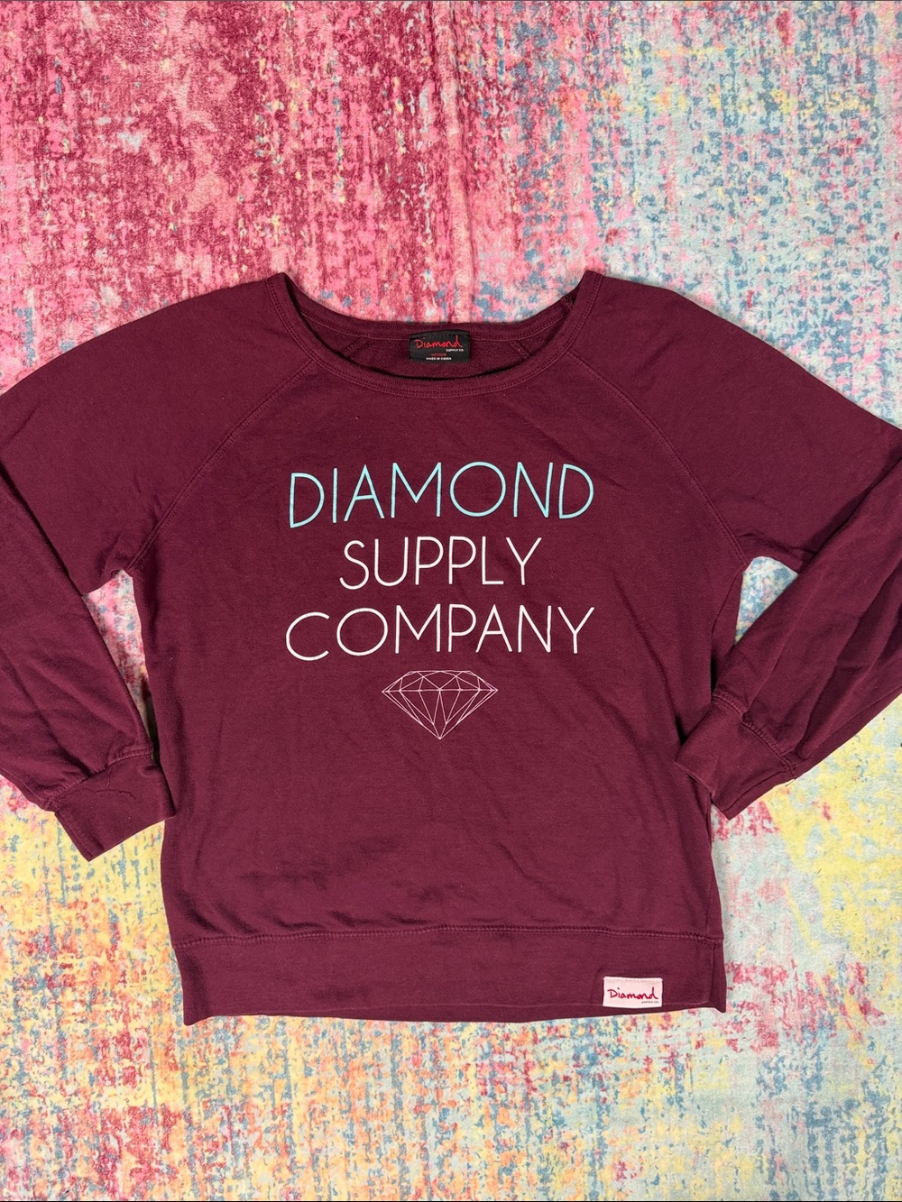 Diamond Supply Co. Maroon Logo Crewneck
